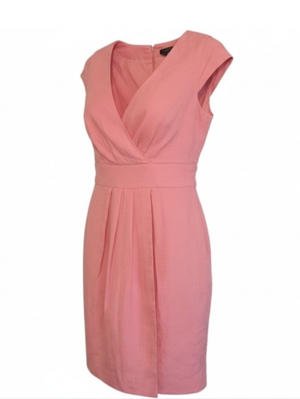 NWT Talbots Pink V-neck Sheath Dress with Cap Sleeves Size 8P - Picture 2 of 6